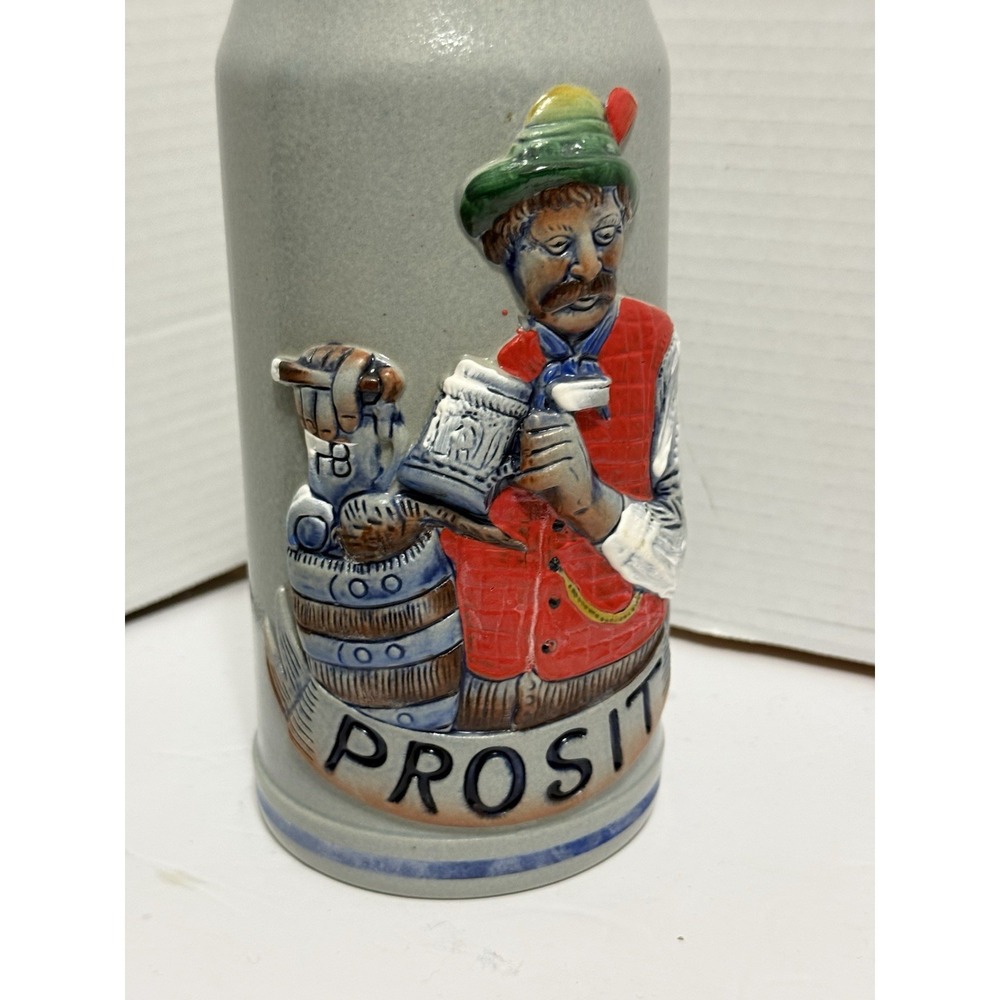 Vintage Original King 1 Liter #401 BeerStein W/ Lid Prosti German Mug